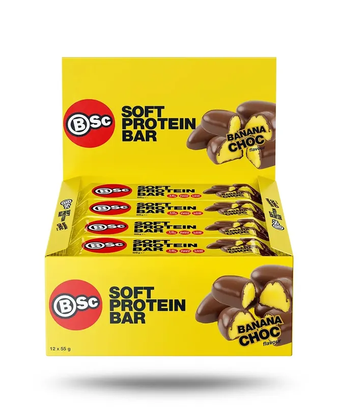 BSc Soft Protein Bar Banana Chocolate Box – 12 x 55g Exclusive