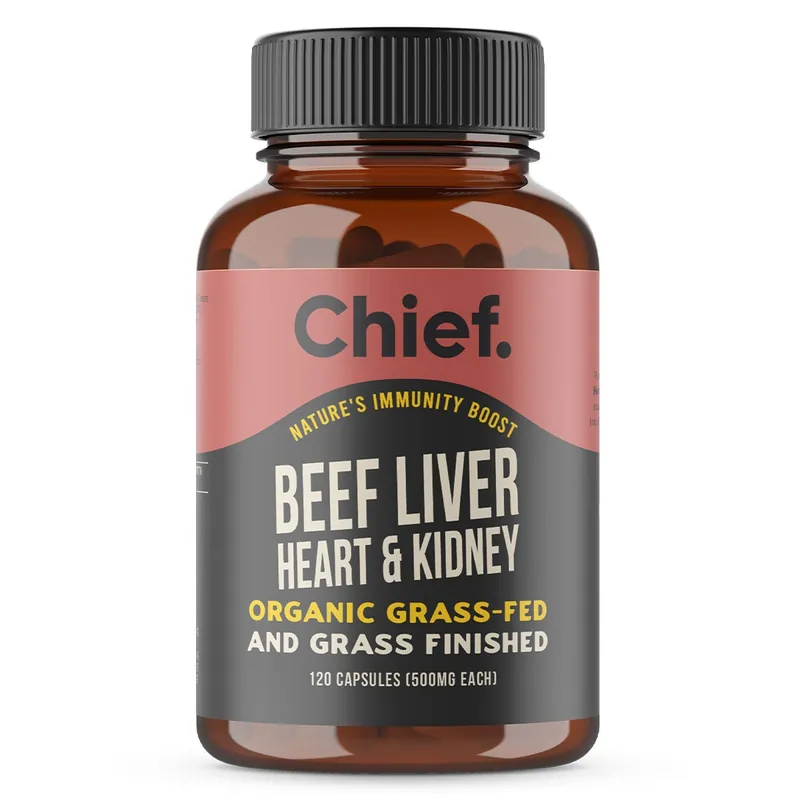 Modern Chief Organic Beef Liver Heart & Kidney 120 Capsules