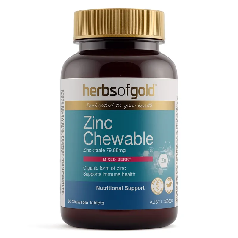 Herbs of Gold Zinc Chewable 60 Tablets Cheap