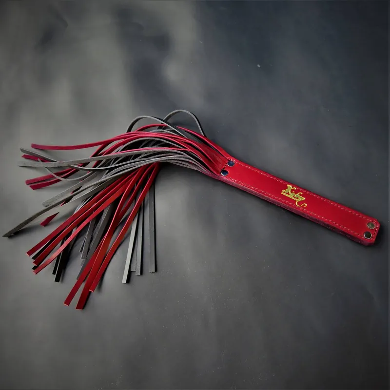 Free Shipping Handmade Red & Black Leather Flogger: BDSM Couples Toy – Spicerack Market