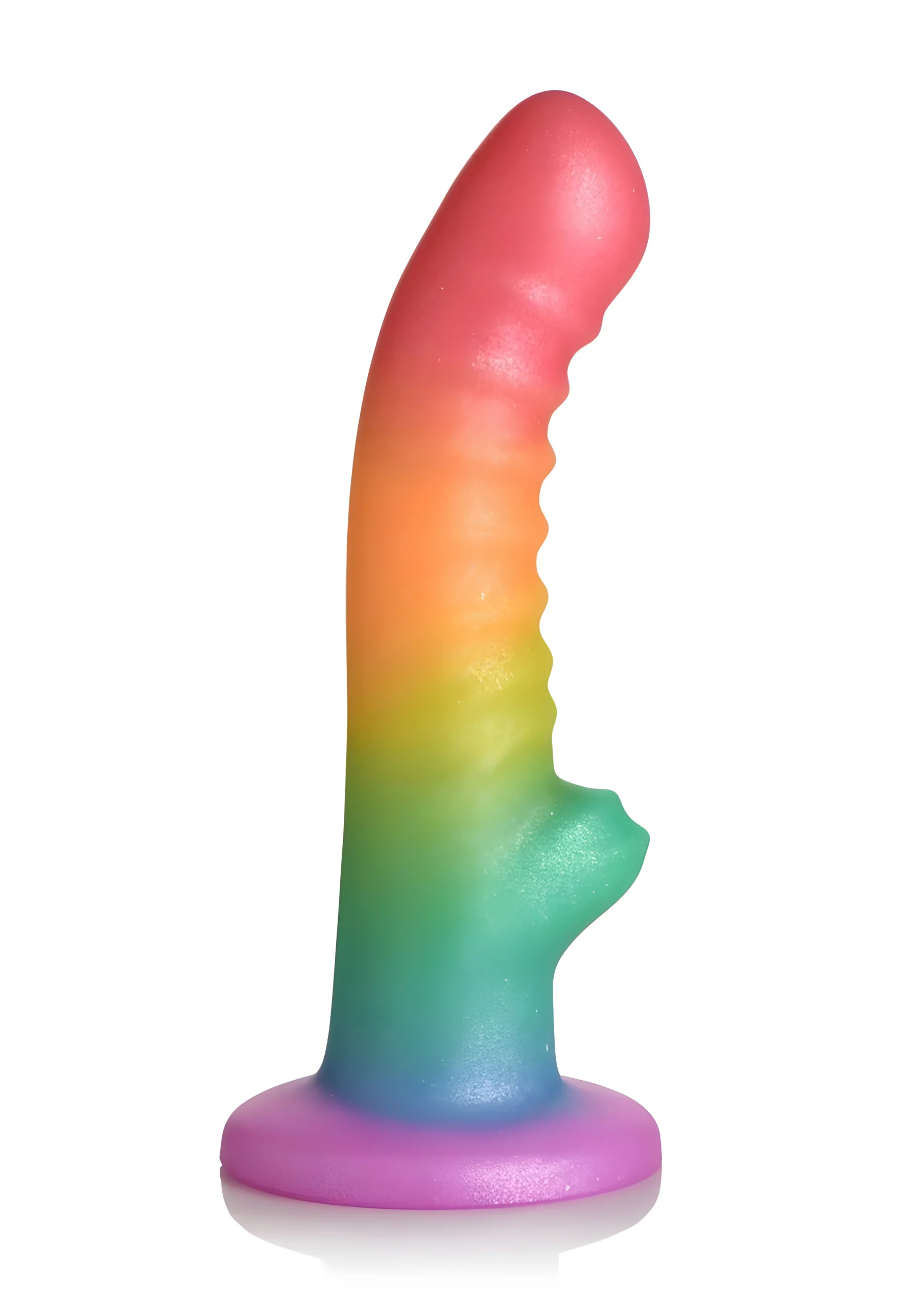Simply Sweet Rainbow Ribbed Dildo
