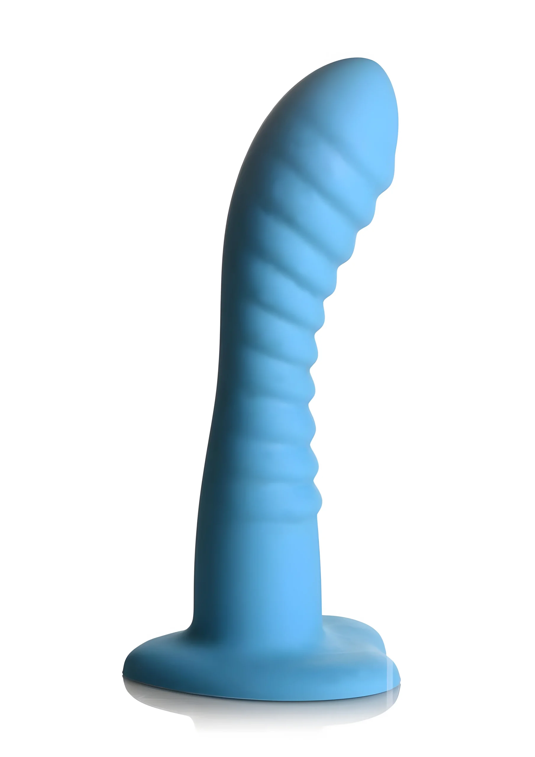 Simply Sweet Ribbed Silicone Dildo Blue