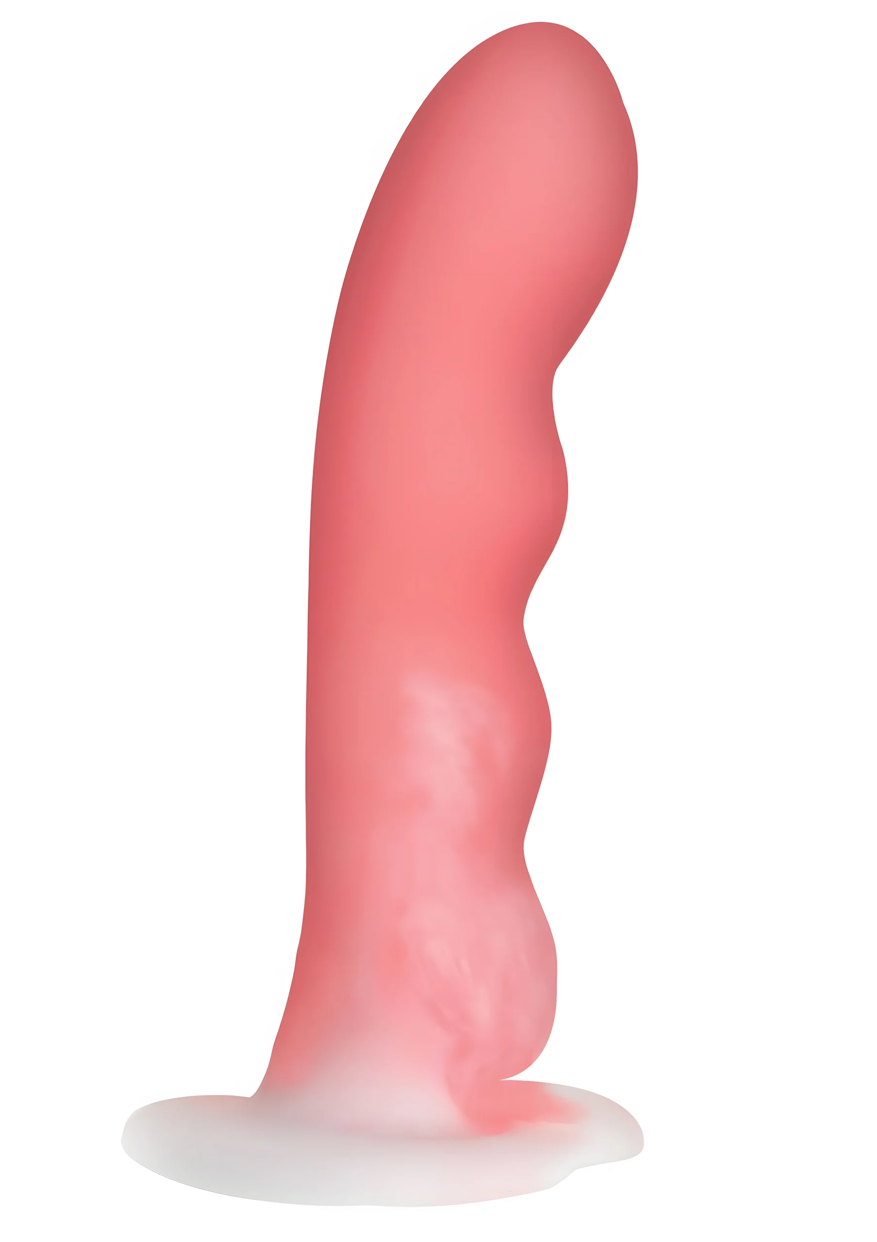Simply Sweet Wavy Silicone Dildo Pink White