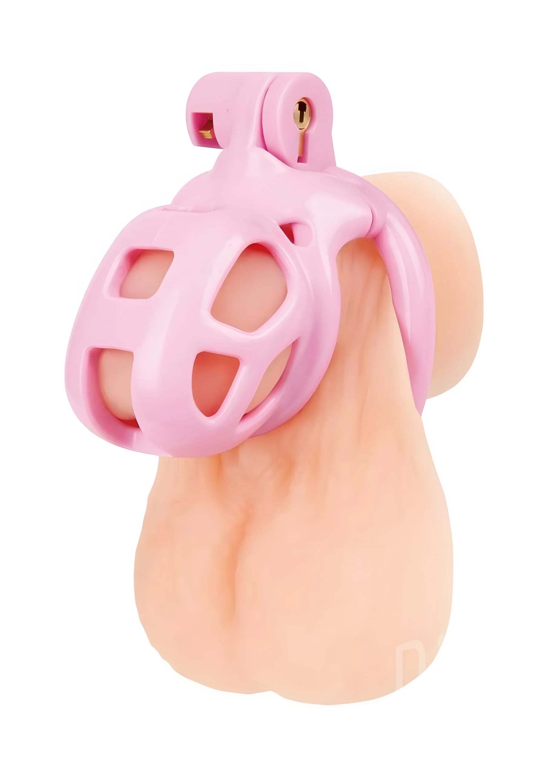 Small Pink Acrylic Chastity Cage