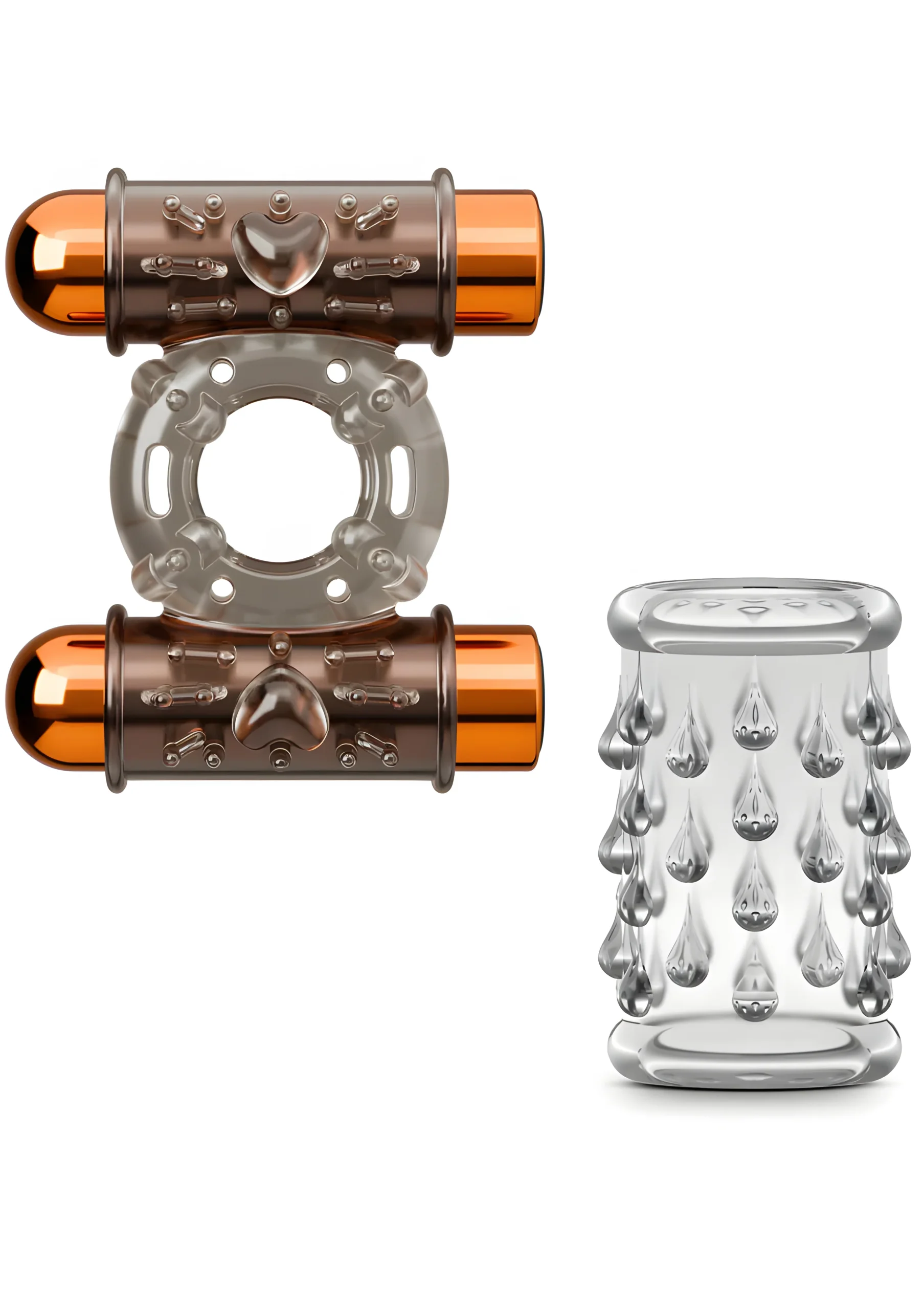 Stay Hard Vibrating Ring Set With Dual Bullets