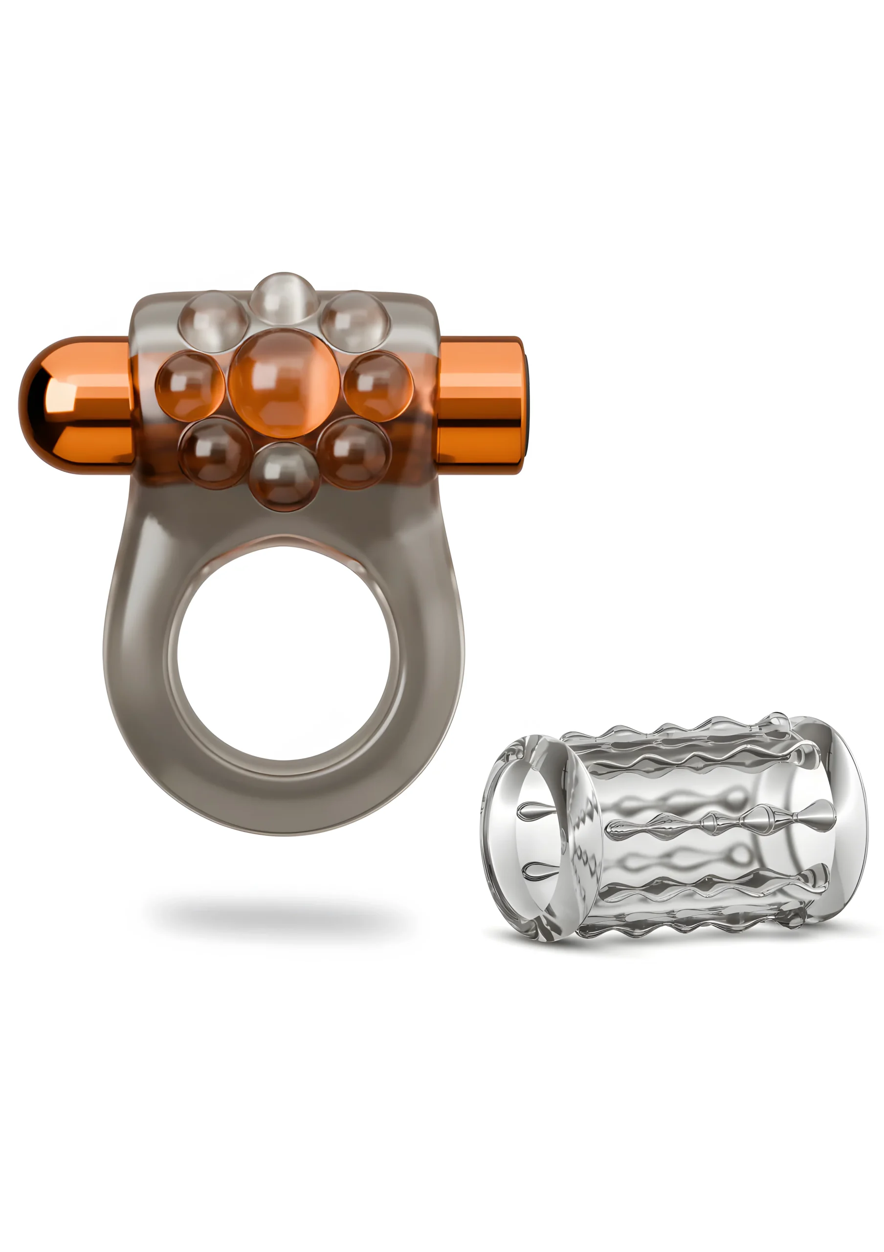 Stay Hard Vibrating Ring Set With Textured Sleeve