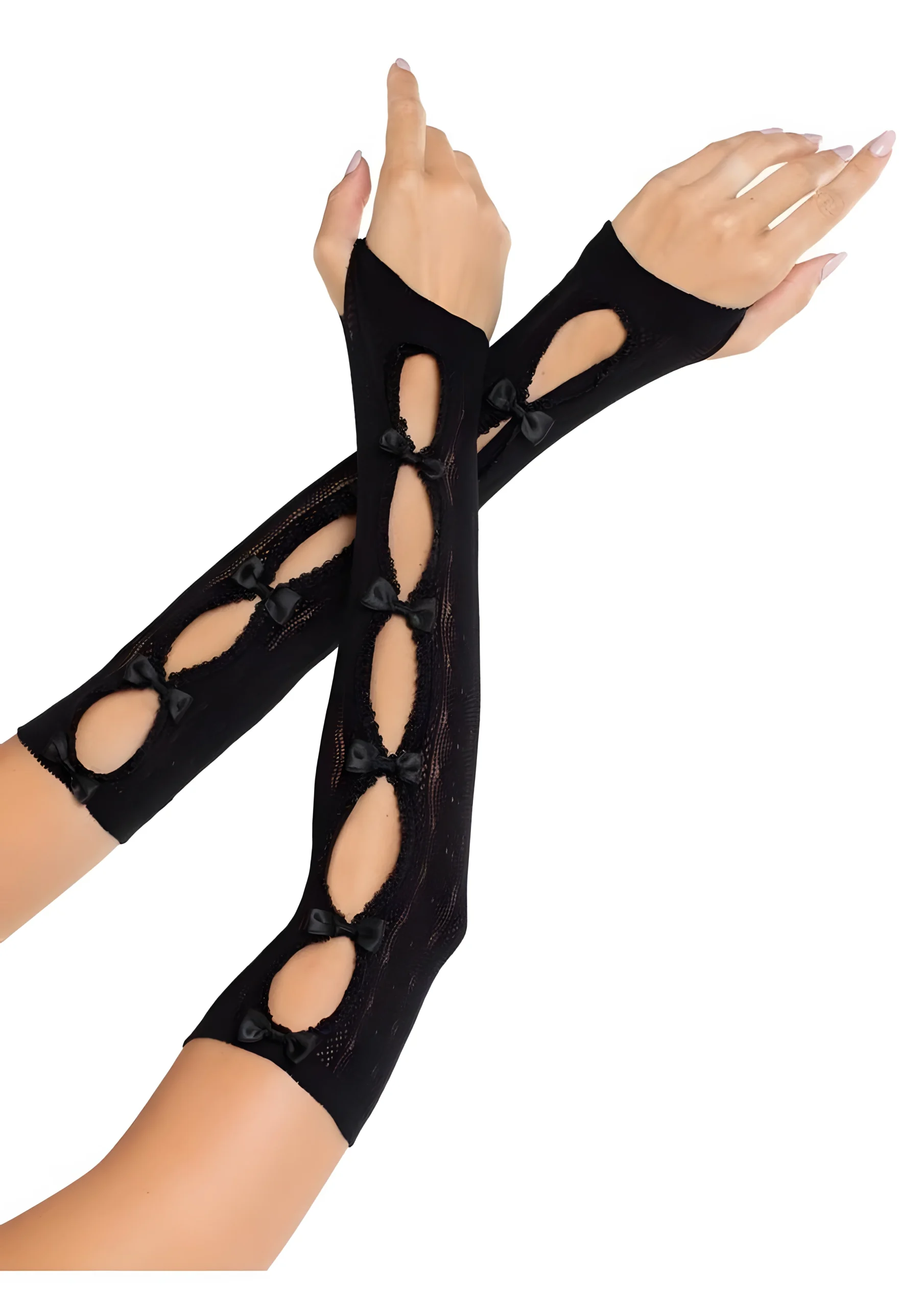 Sweetheart Striped Black Arm Warmers