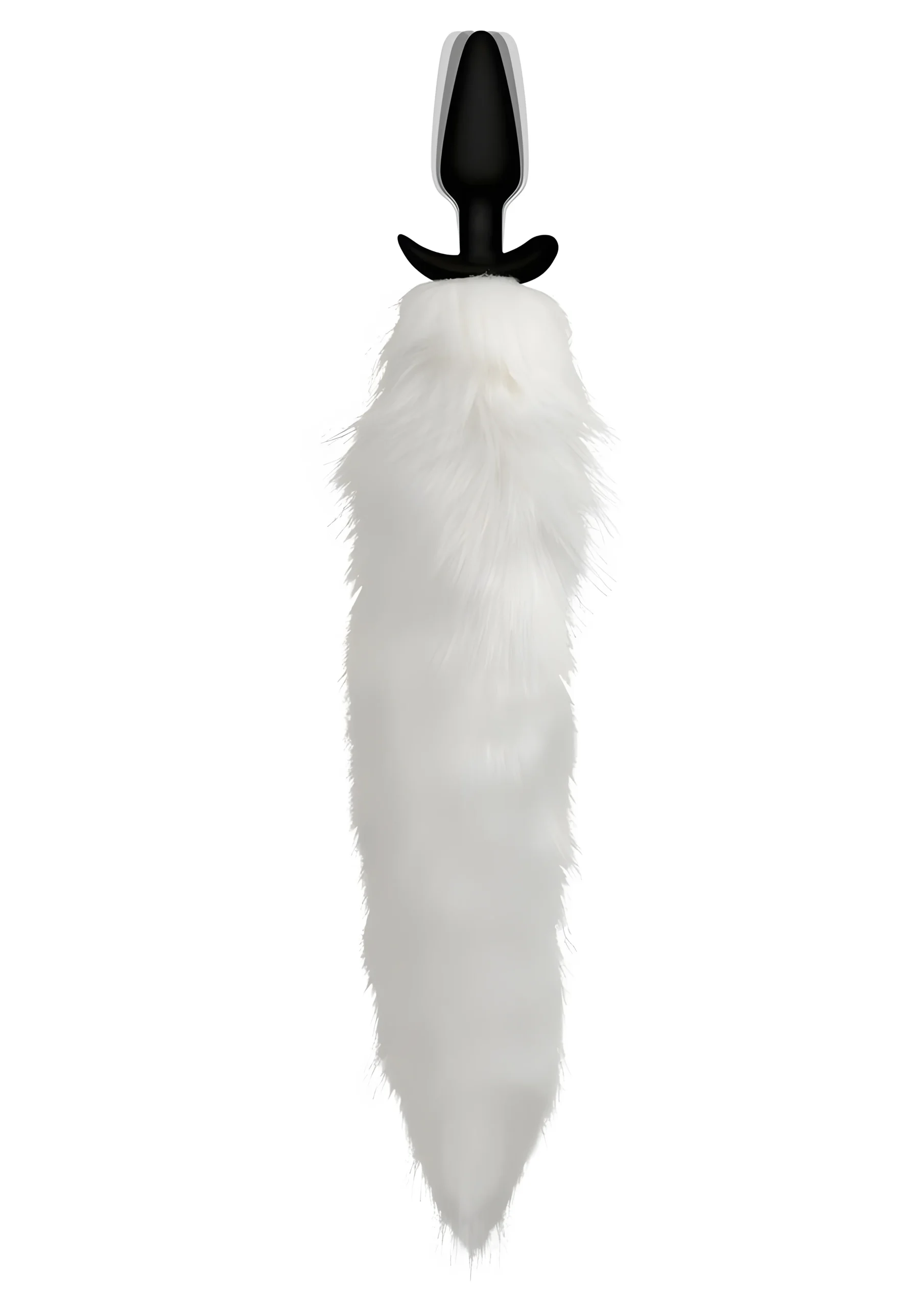 White Fox Tail Slender Vibrating Plug