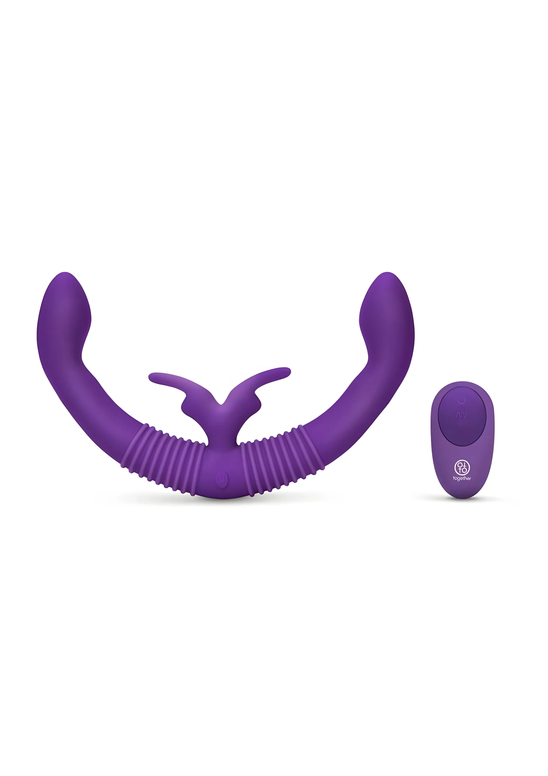 Together Vibrating Double Dong With Rabbit Stimulators