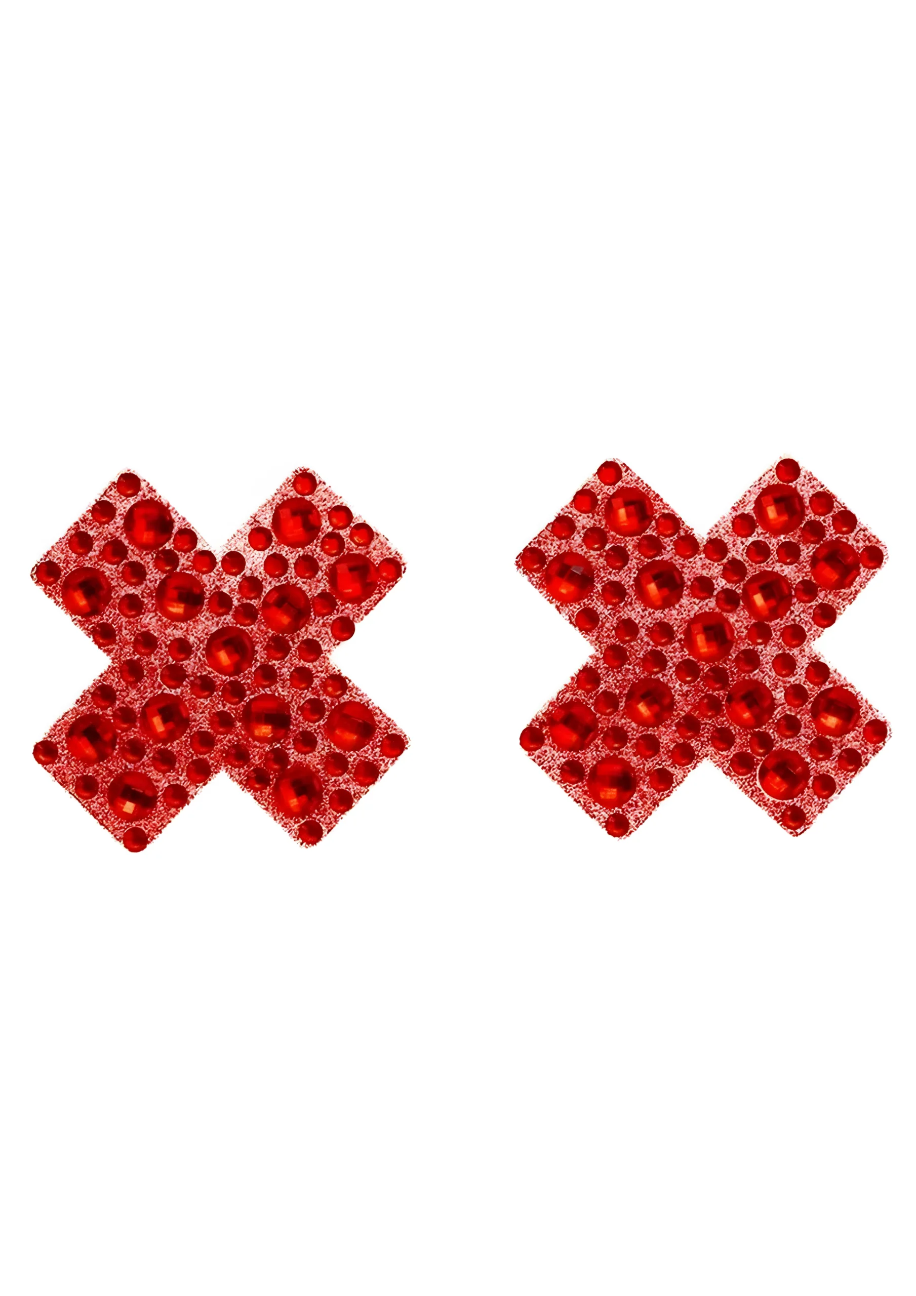 Red X-Factor Rhinestone Nipple Covers