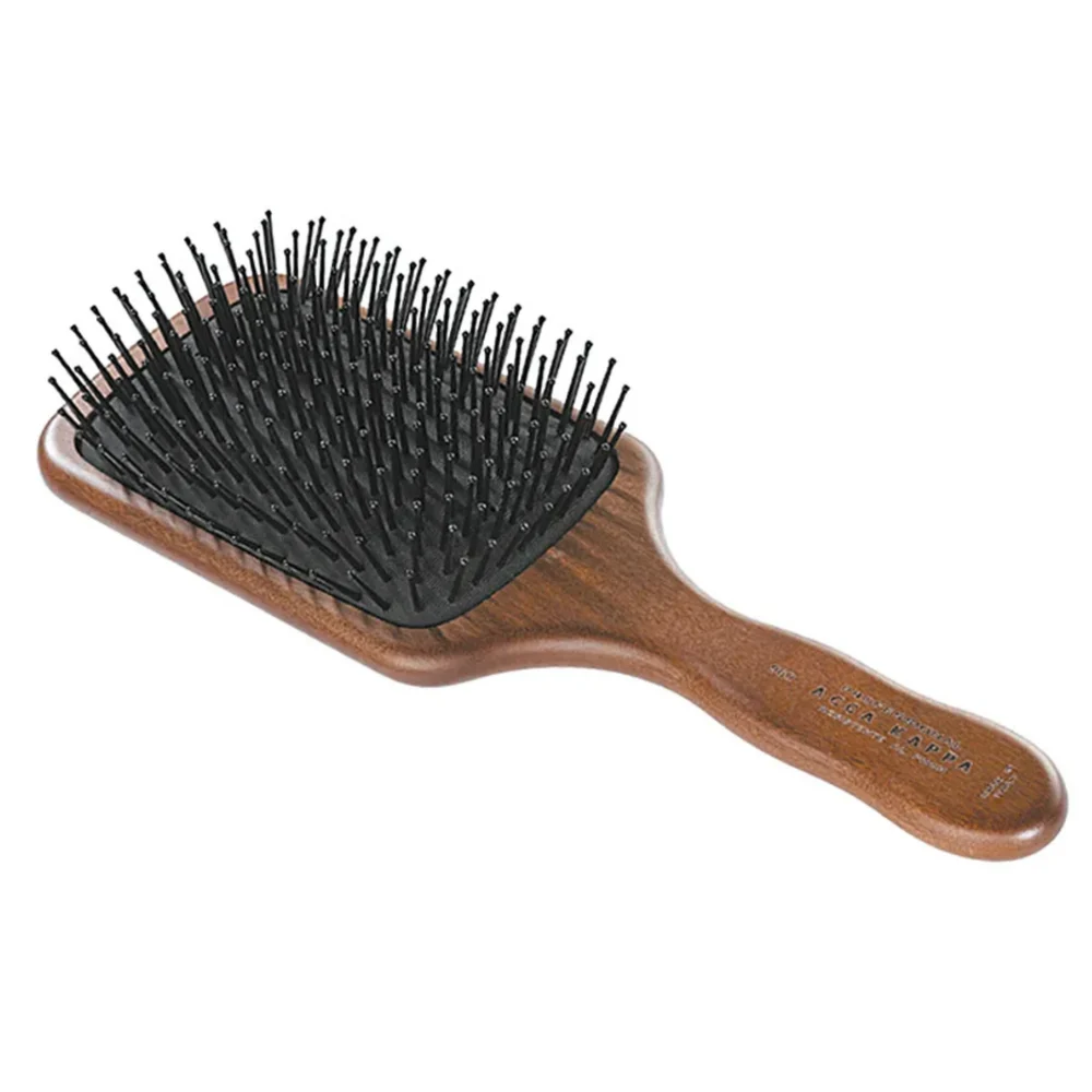 Acca Kappa Pneumatic Rectangular Wood Hairbrush for Smooth Hair