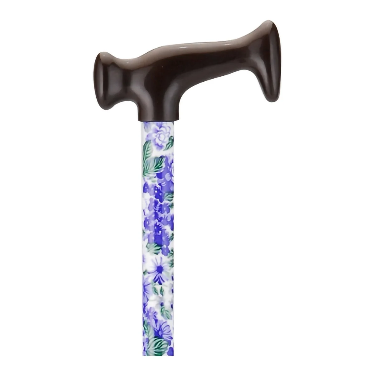 Aluminum T-Handle Cane, Lilacs and Green Leaves Print