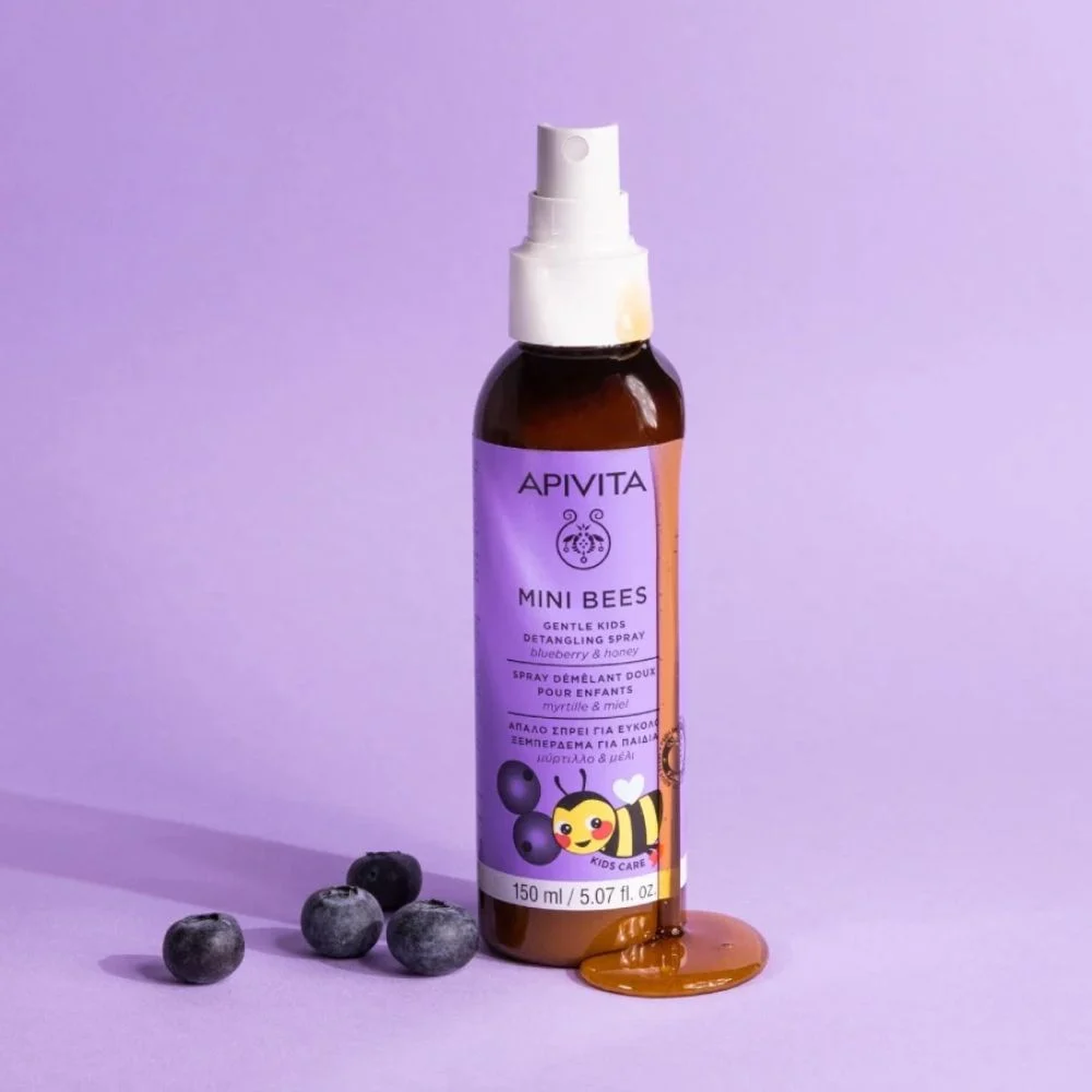 Apivita Mini Bees Detangling Spray Blueberry and Honey