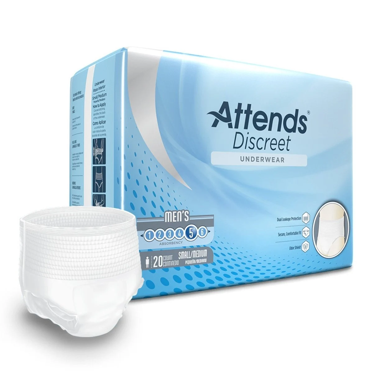 Attends Discreet Men's Underwear, Level 5 -Male