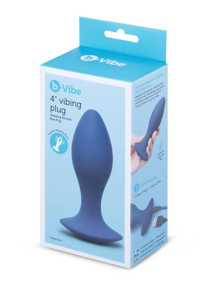B-Vibe 4 Inch Rechargeable Silicone Vibing Plug