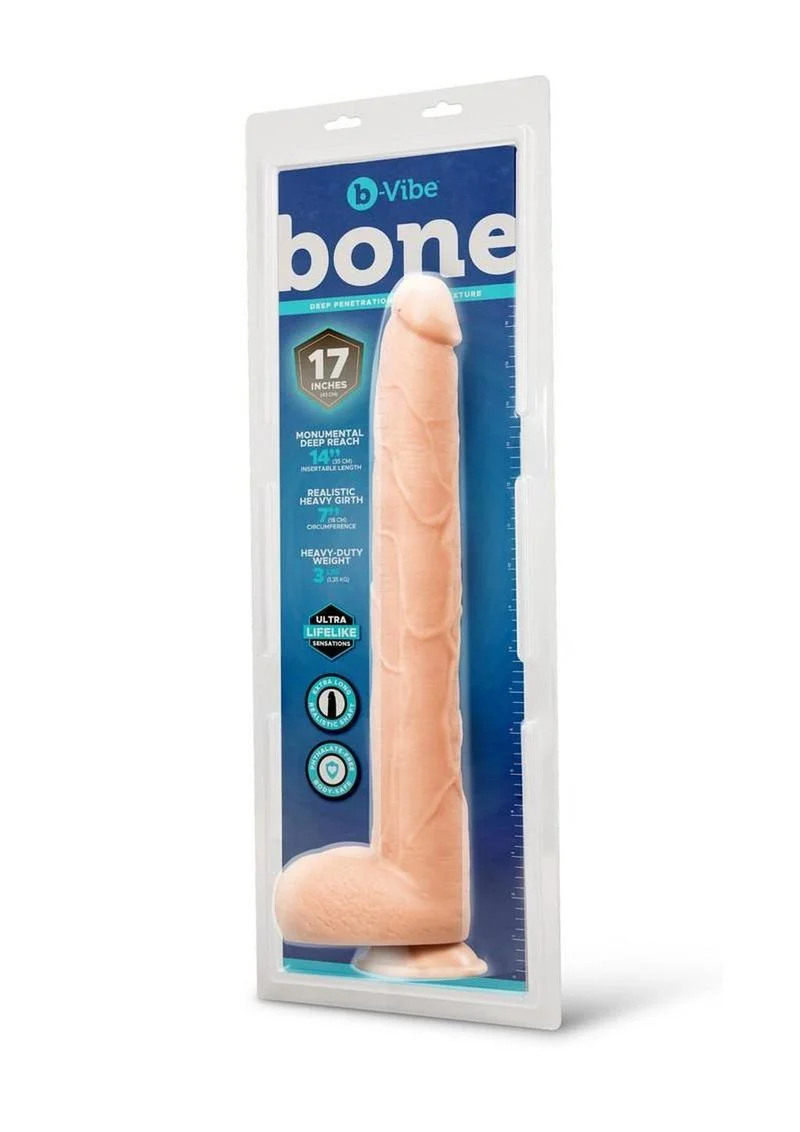 B-Vibe Bone Dildo with Balls and Suction Cup