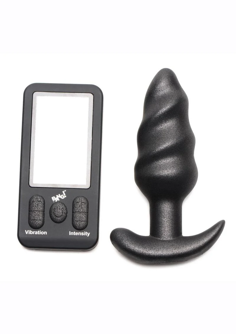 Bang 25x Rechargeable Silicone Swirl Anal Plug with Remote Control
