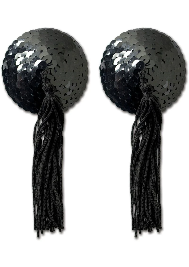 Black Sequin with Black Tassel