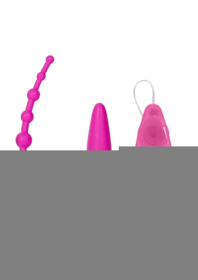 Booty Call Booty Double Dare Silicone Vibrating Butt Plug with Anal Beads