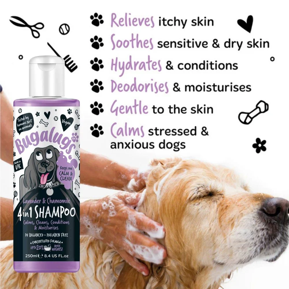 Bugalugs 4 in 1 Calming Dog Shampoo and Conditioner Lavender and Chamomile