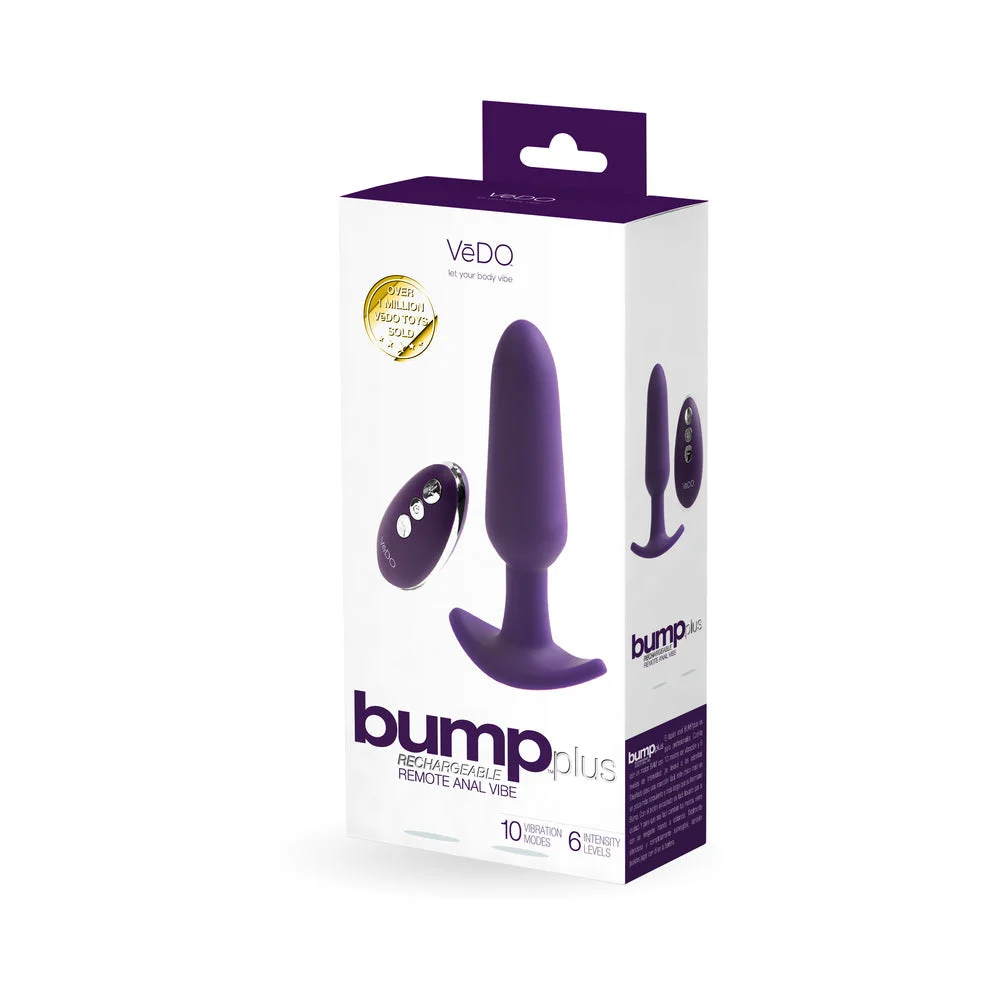 Bump Plus RechargeableRemote Control Anal Vibe Purple