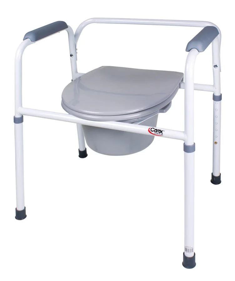 Carex Commode Chair with Padded Fixed Arms