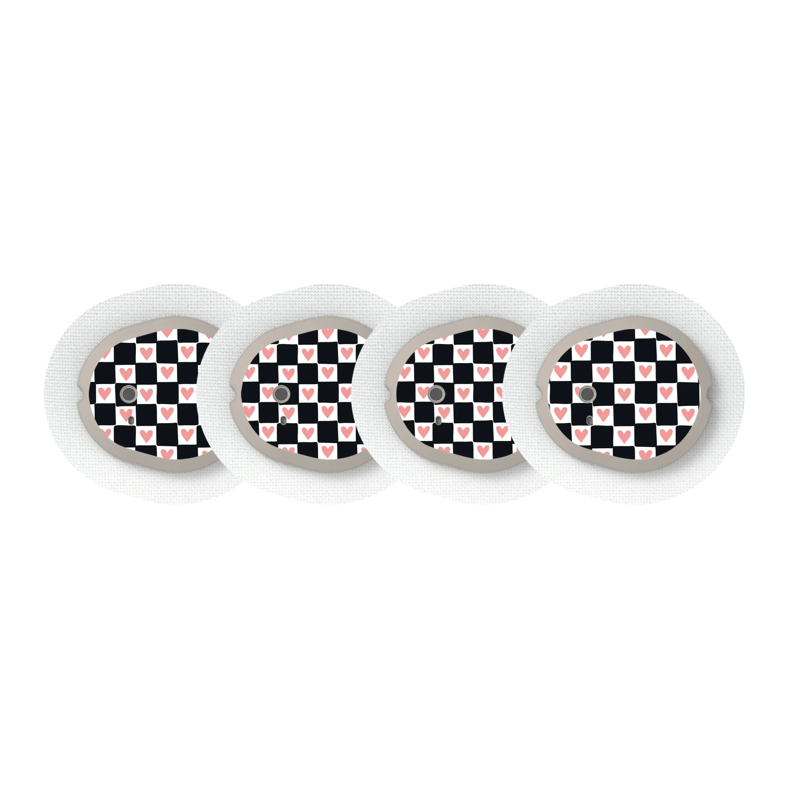 Checkered Hearts Sticker Designed for the DEXCOM G7 and Stelo Transmitter