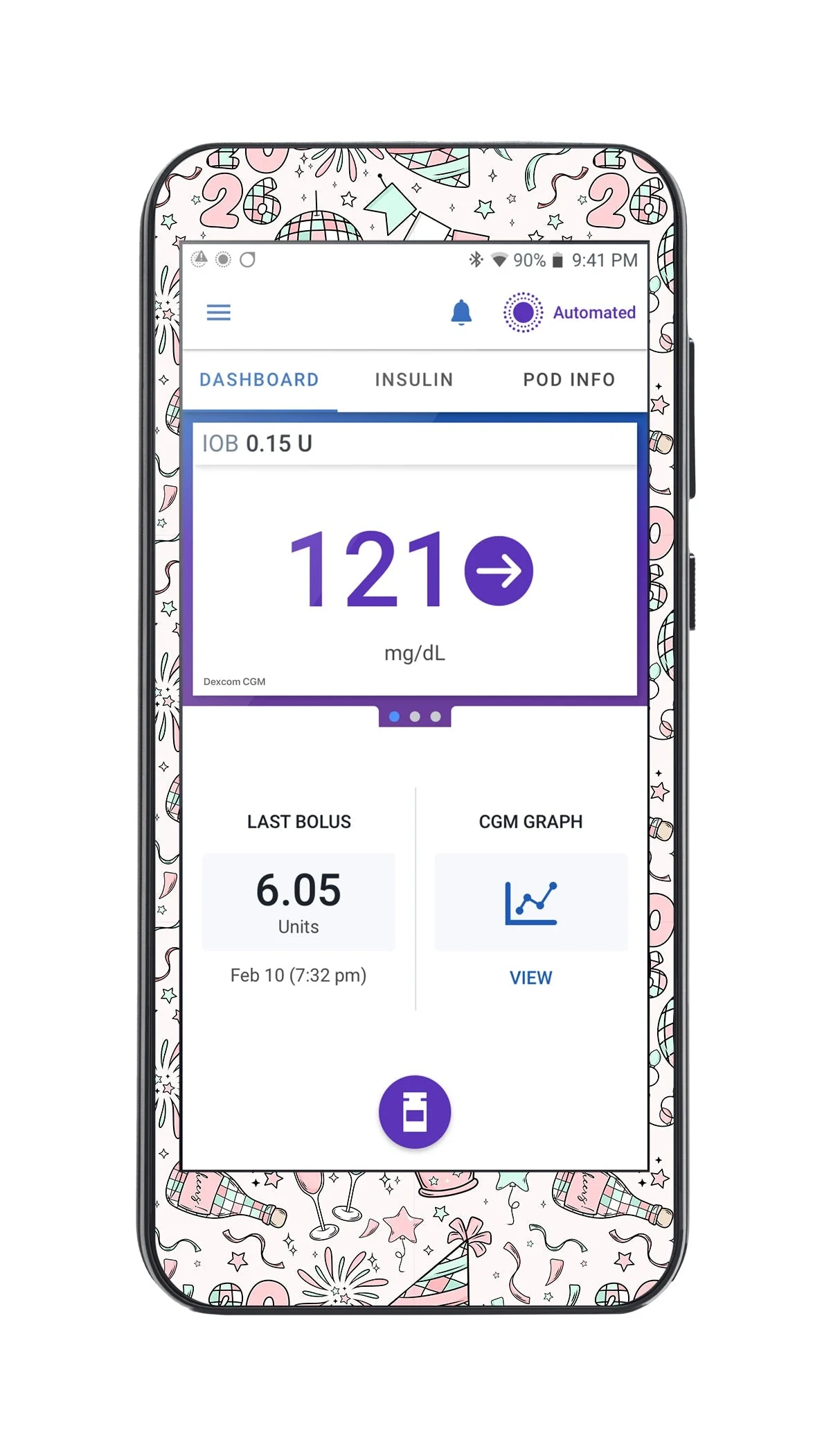 Cheers to '26 Sticker for Omnipod 5 Controller – Pump Peelz