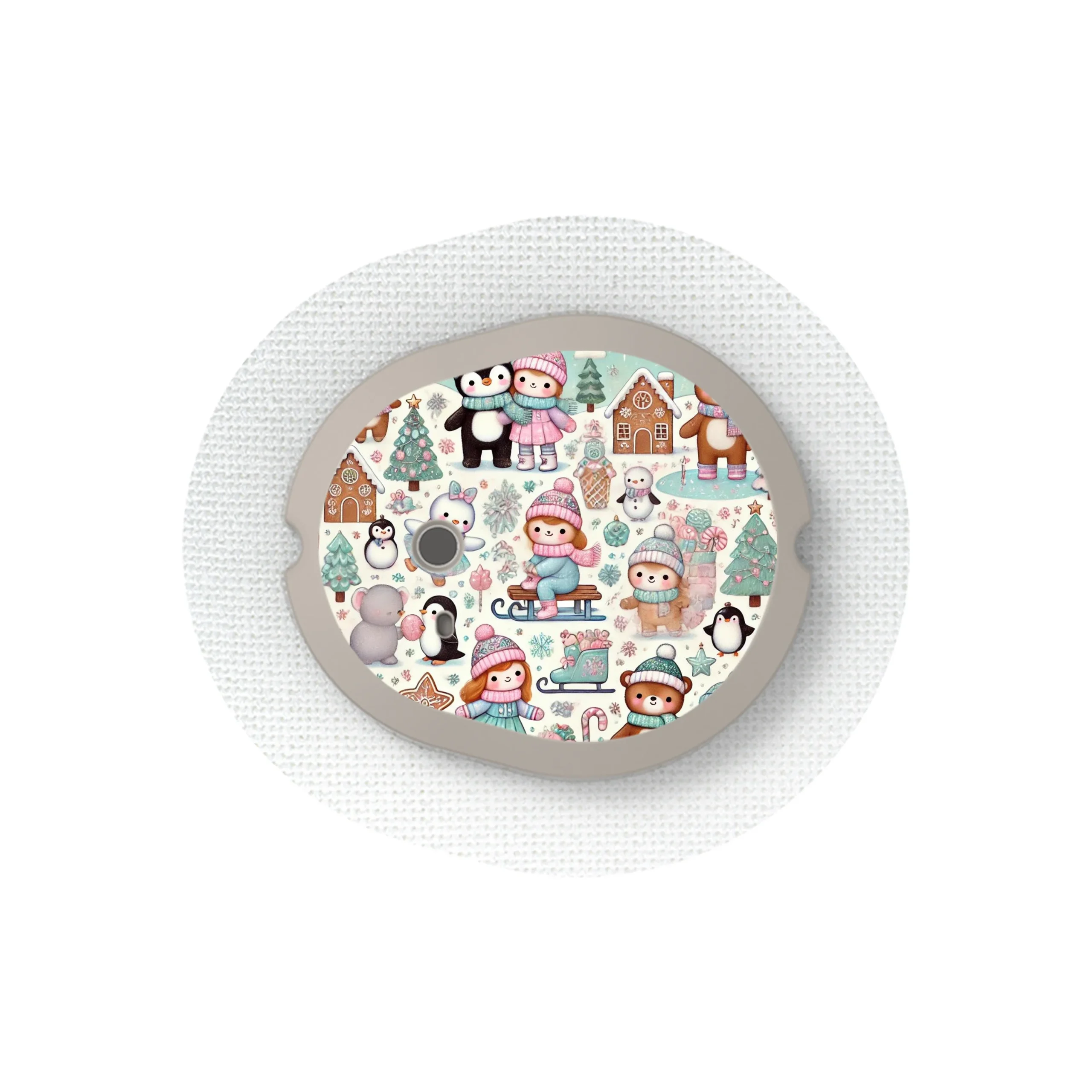 Christmas Scene Sticker Designed for the DEXCOM G7 and Stelo Transmitter