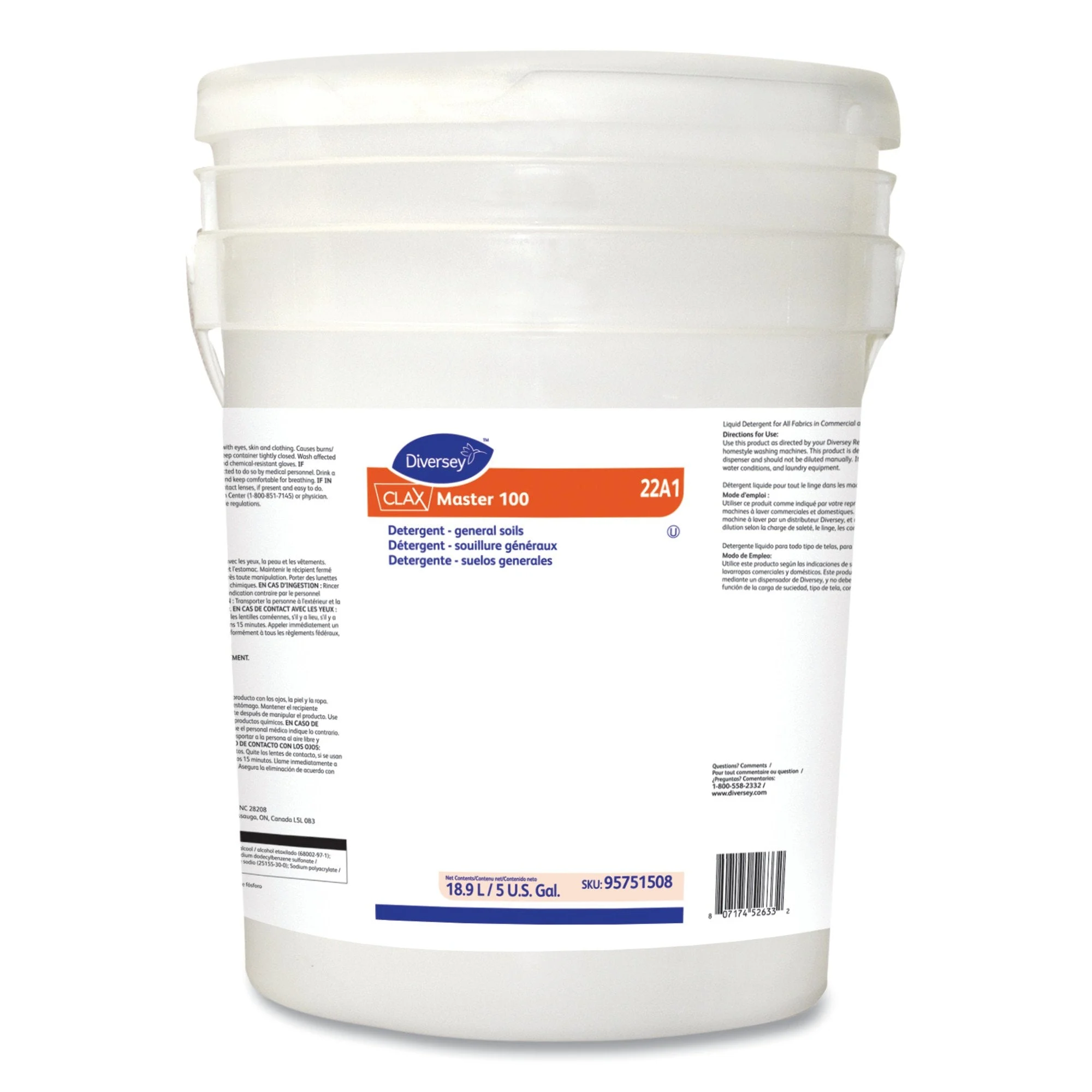Clax Master 100 Laundry Detergent, 5 Gallon Pail