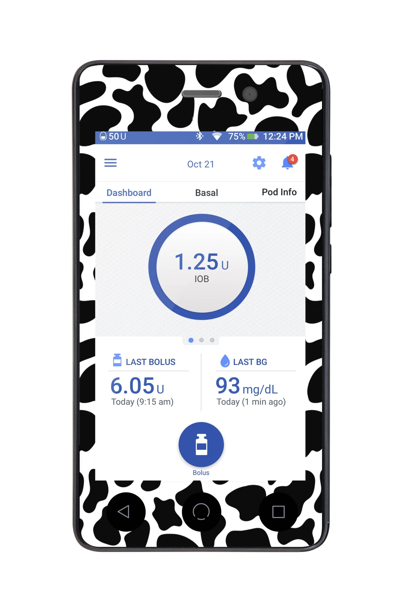 Cow Print Sticker for Omnipod DASH PDM – Pump Peelz