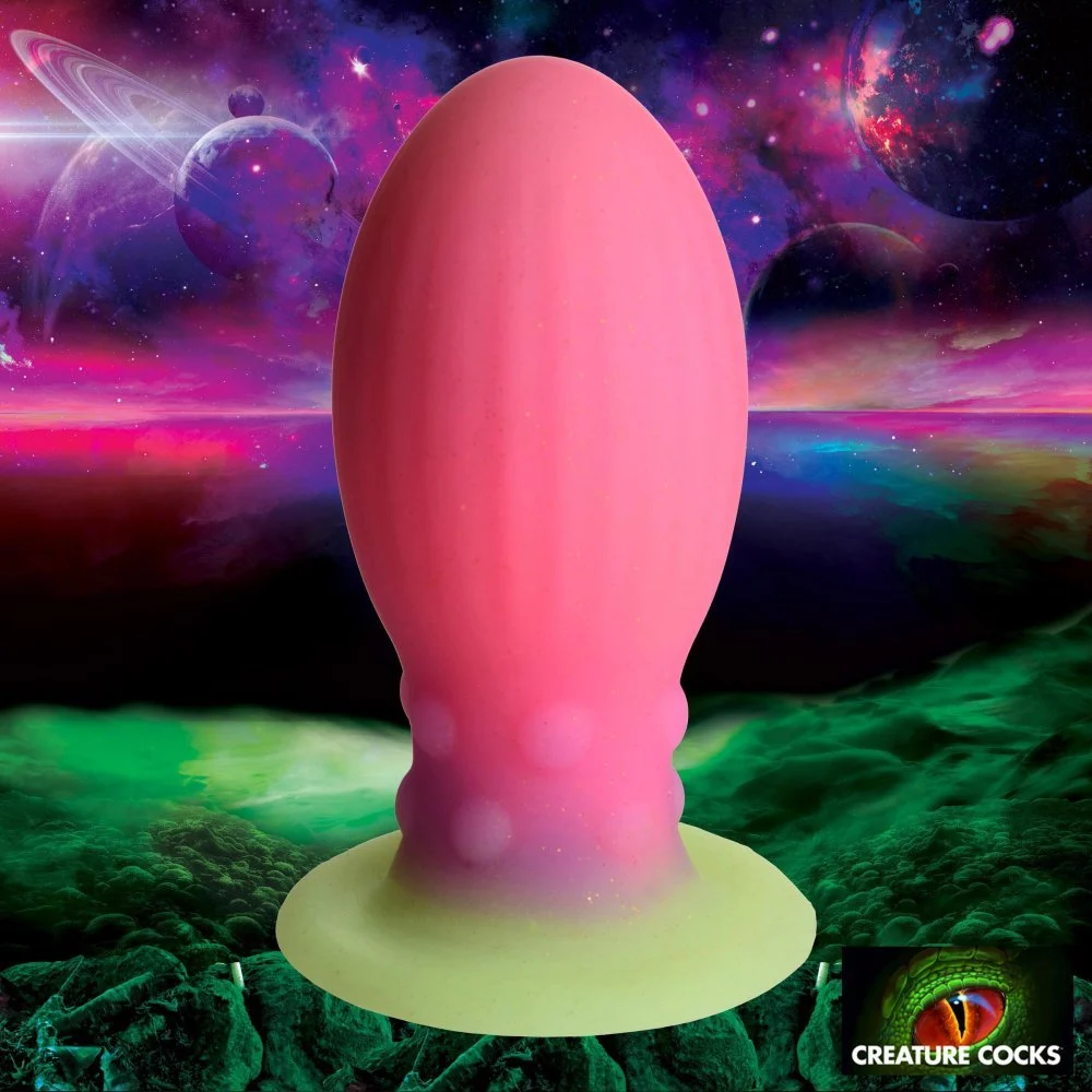 Creature Cocks Glow in the Dark Silicone Egg - Large Multi Color