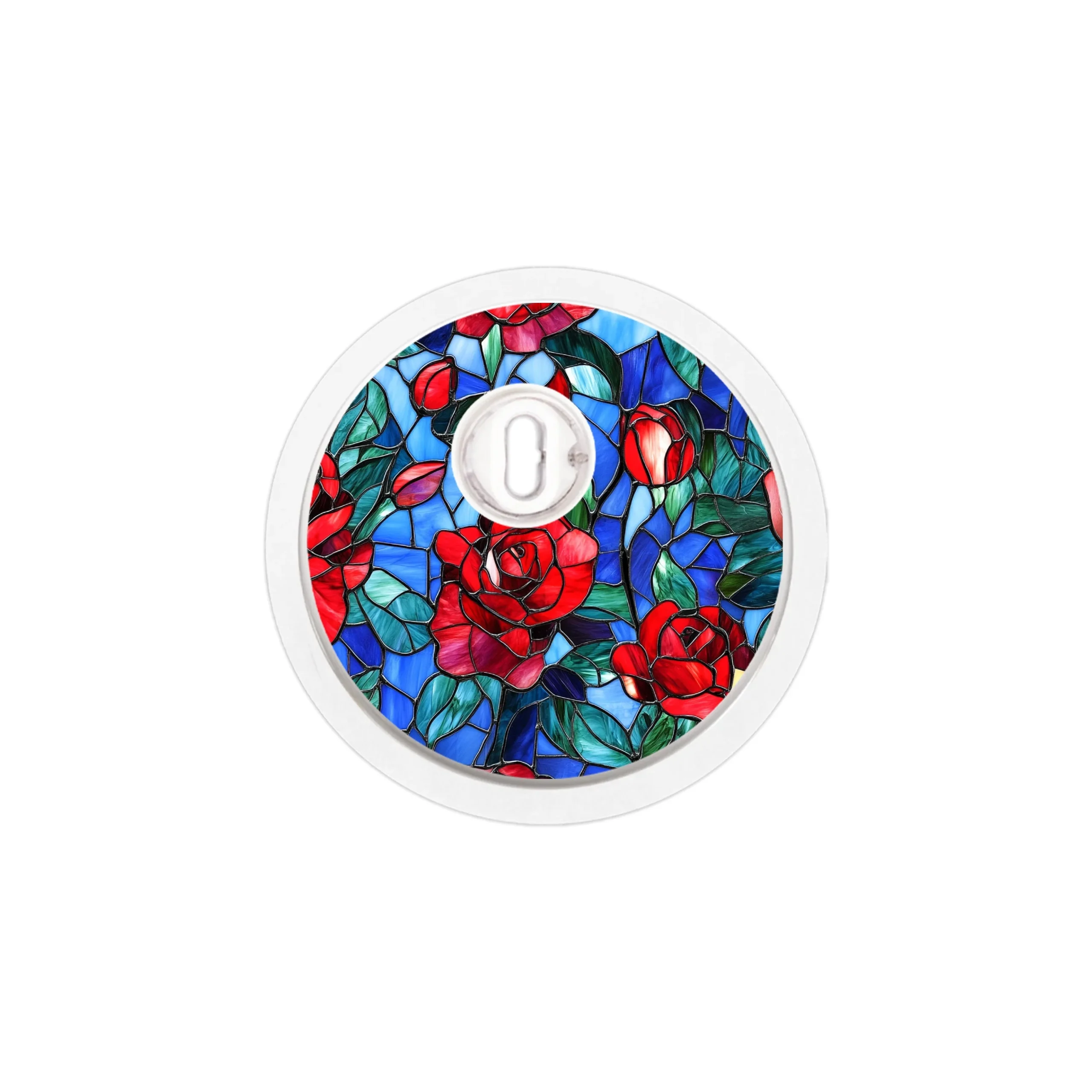 Crimson Blooms Sticker Designed for the FreeStyle Libre 3 Plus & LingoSensor