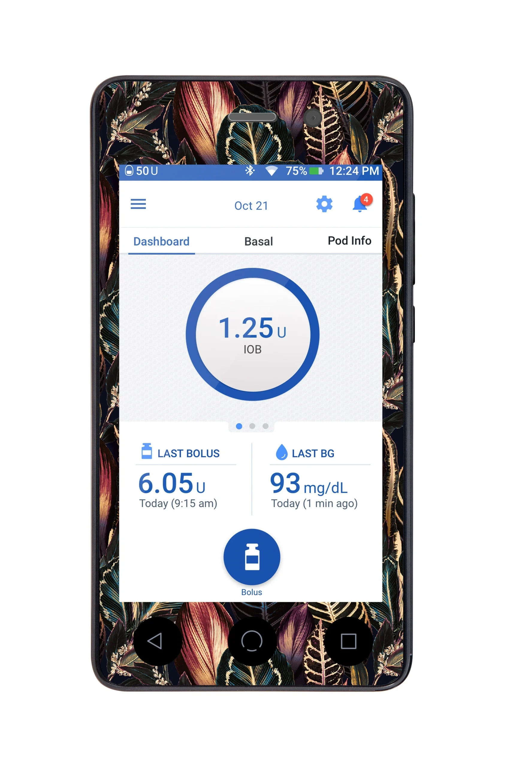 Dark Moon Leaves Sticker for Omnipod DASH PDM – Pump Peelz