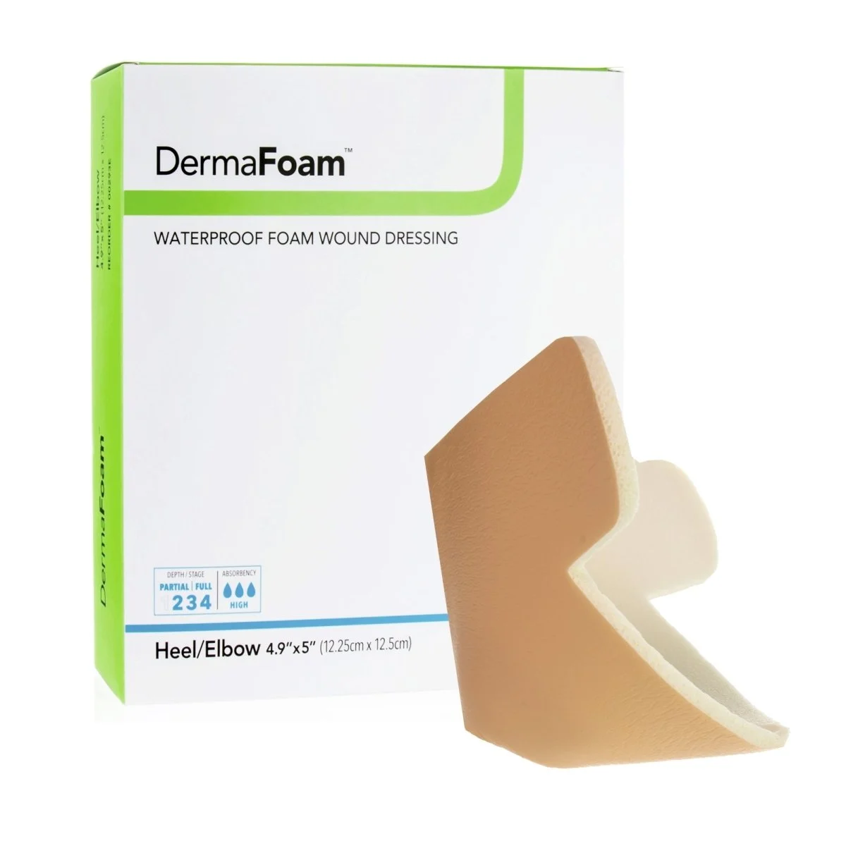 DermaFoam Nonadhesive without Border Foam Dressing, 6 x 7 Inch
