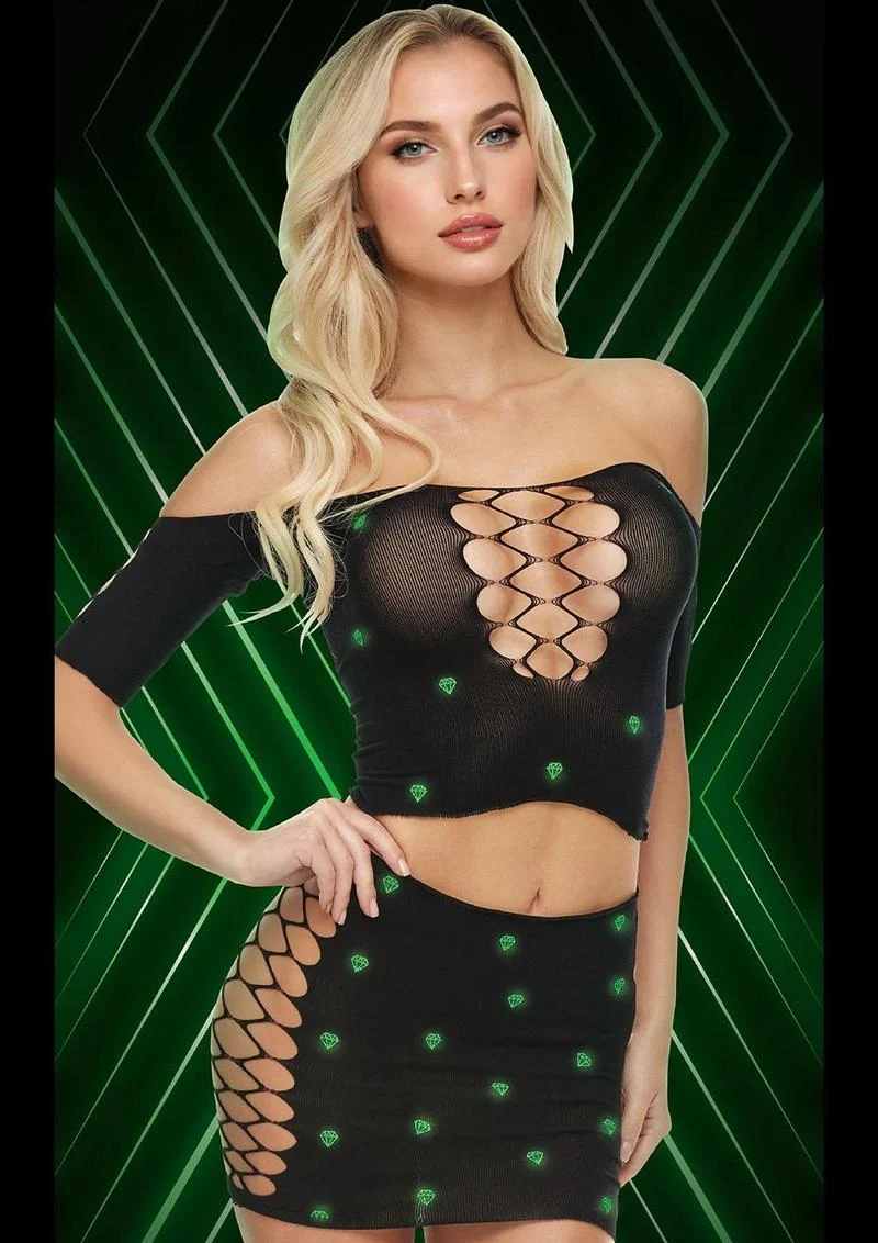 Diamond 2-Piece Crop Top and Shirt