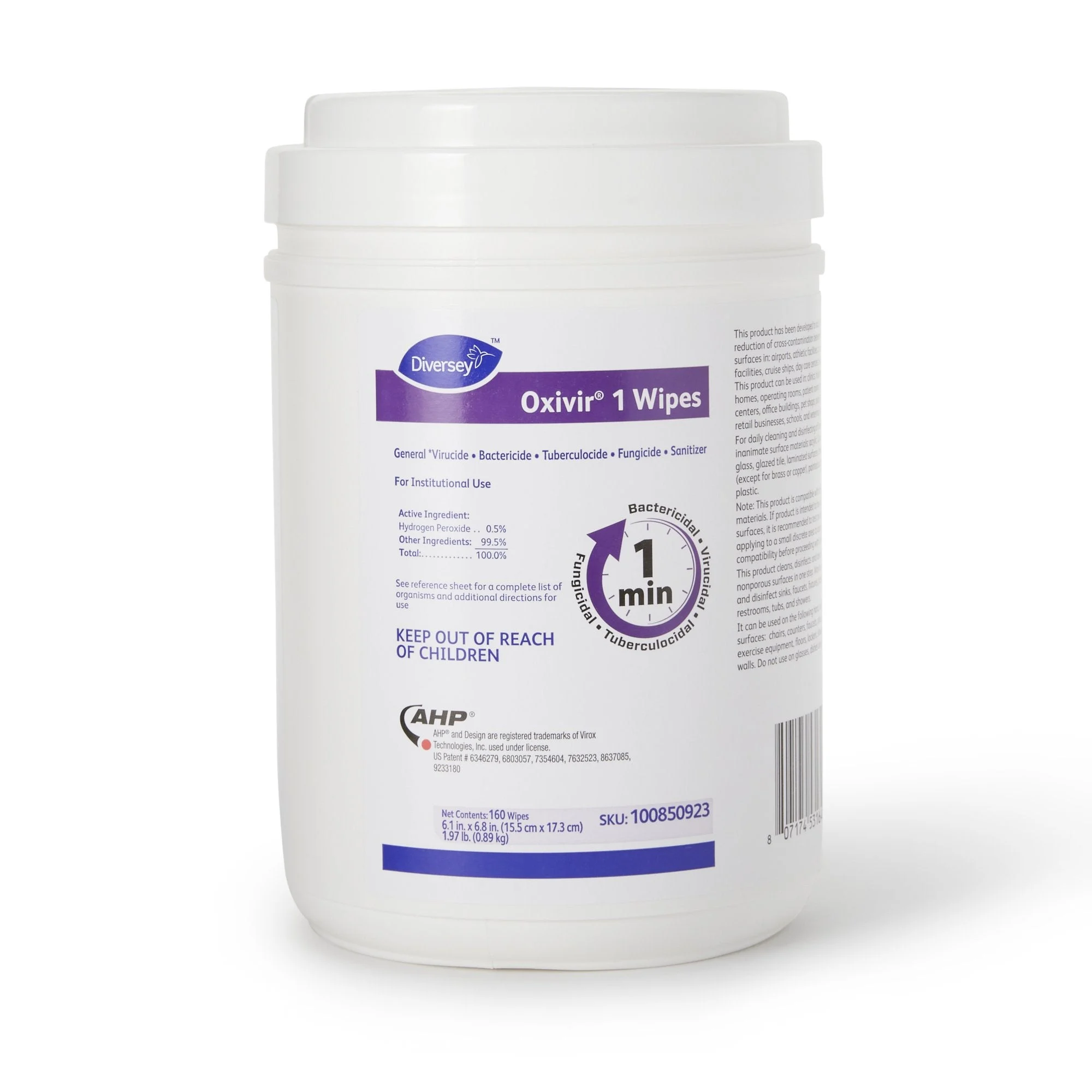 Diversey Oxivir 1 Surface Disinfectant Wipes, 160 count
