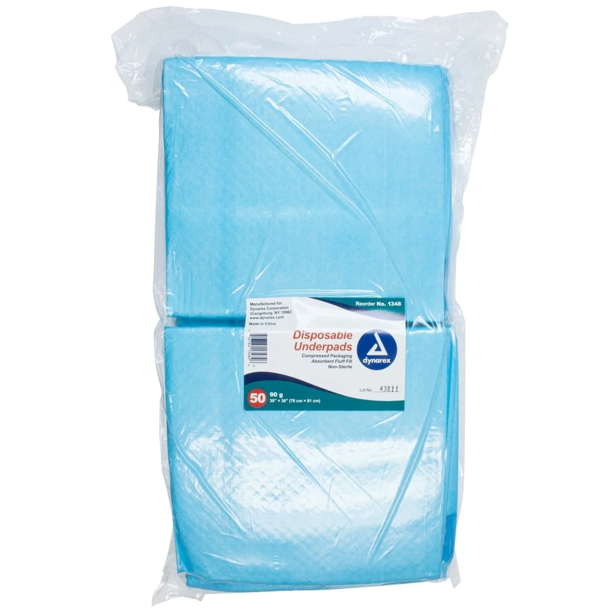 Dynarex Absorbent Fluff Fill Underpad, 30 x 36 Inch