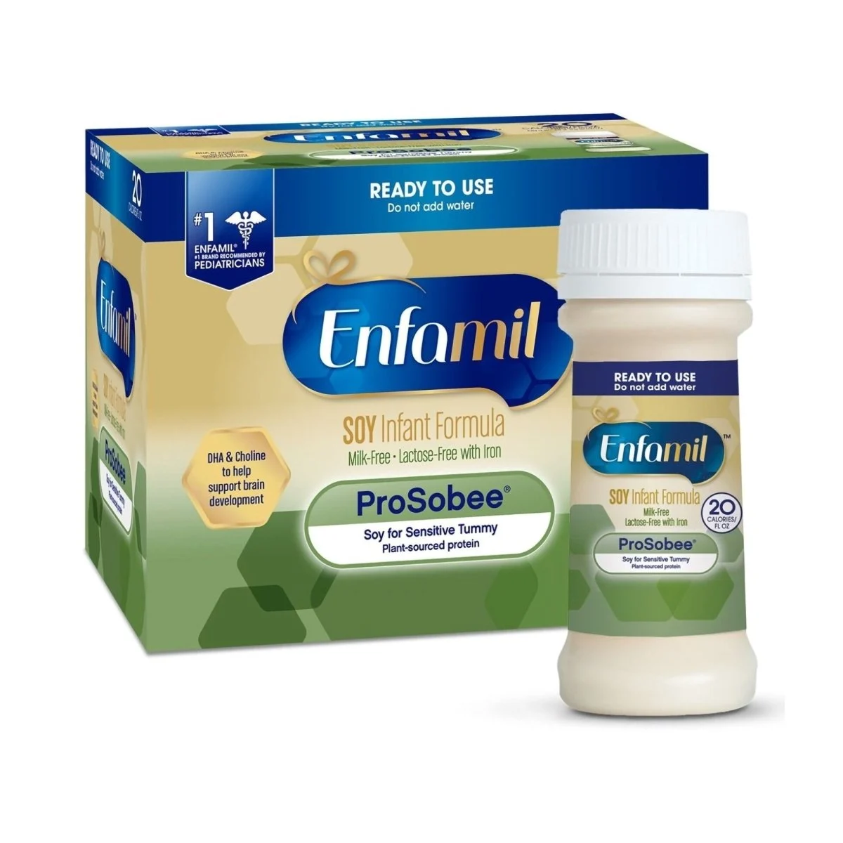 Enfamil ProSobee Ready to Use Infant Formula, 2 oz. Nursette Bottle