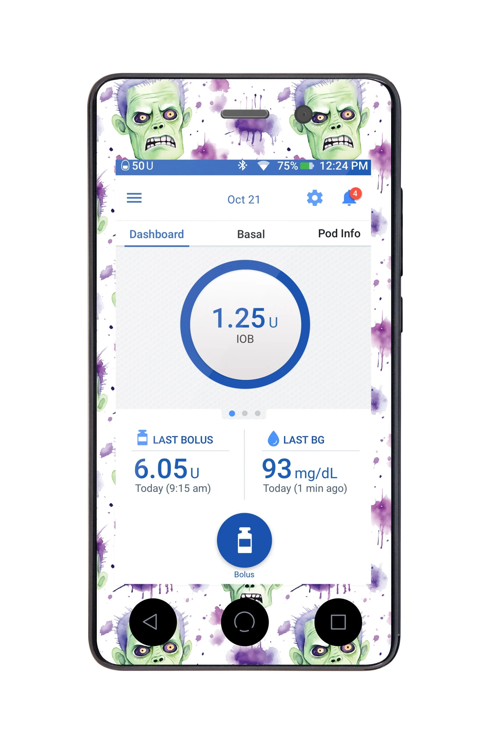Frankenmonster Sticker for Omnipod DASH PDM – Pump Peelz