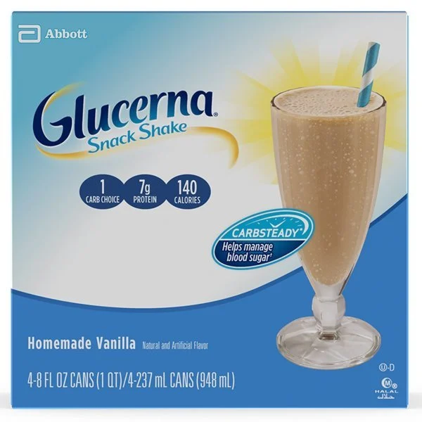 Glucerna Snack Shake Homemade Vanilla Flavor Ready to Use 8 oz. Can