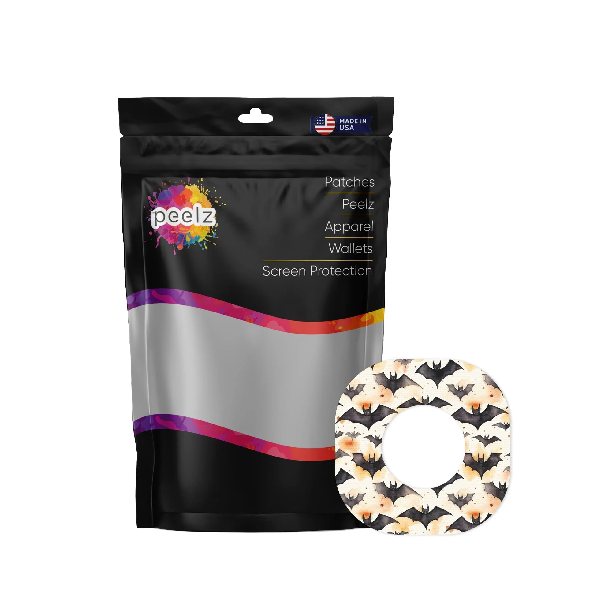 Halloween Bats Dexcom G7 and Stelo Patch Tape - Pump Peelz