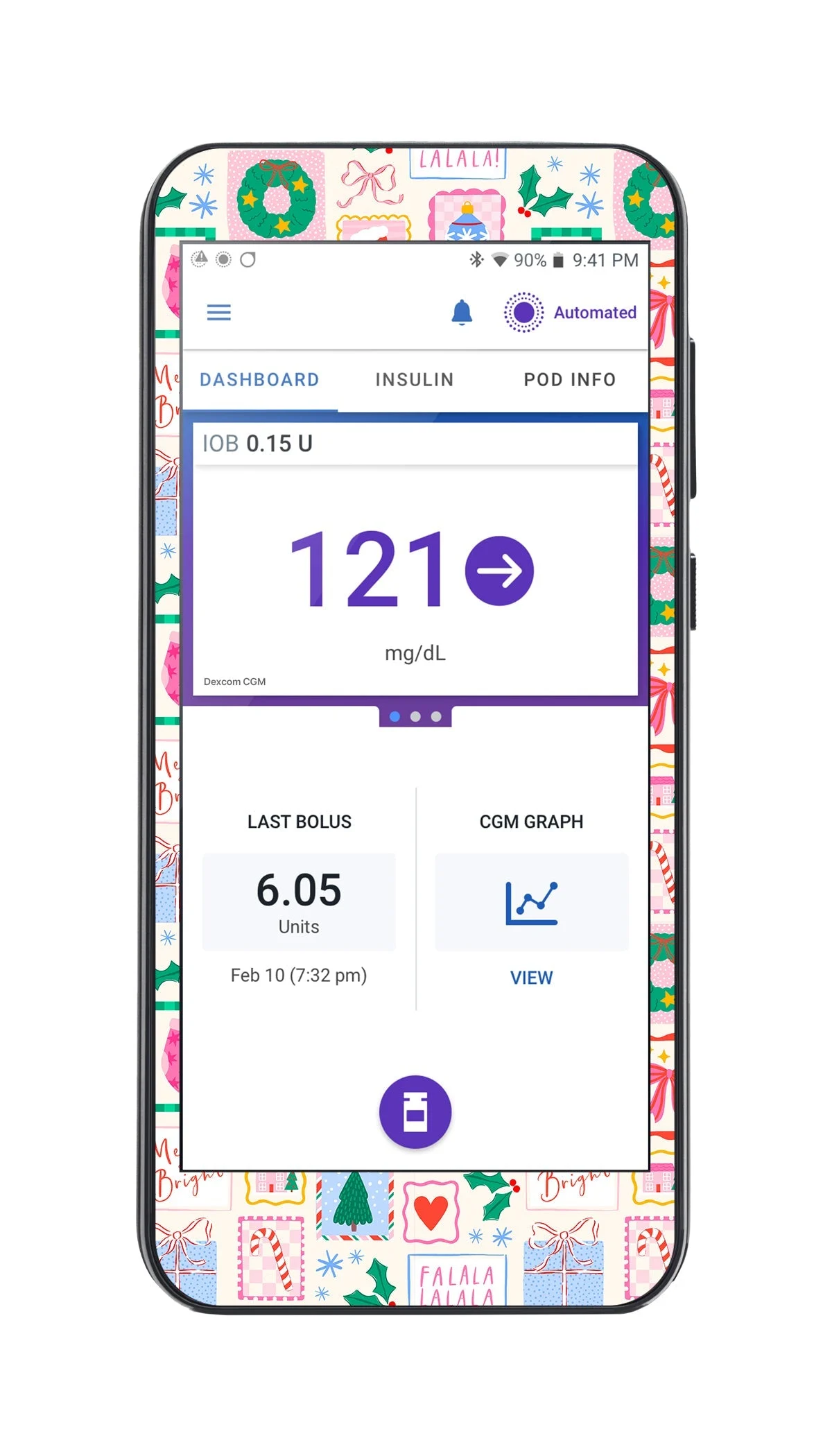 Holiday Greetings Sticker for Omnipod 5 Controller – Pump Peelz