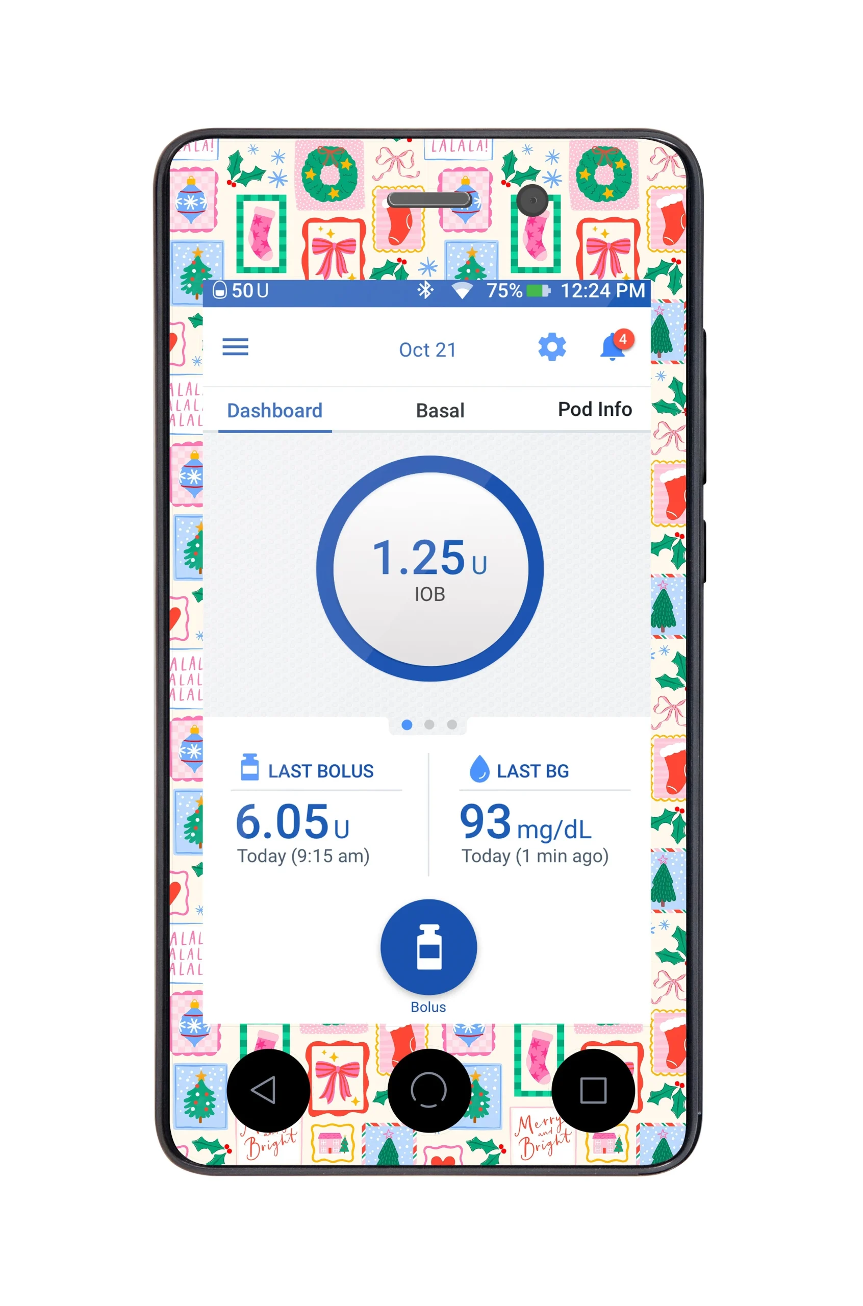 Holiday Greetings Sticker for Omnipod DASH PDM – Pump Peelz
