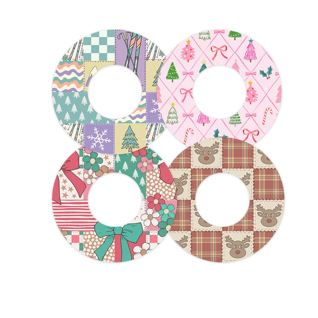 Holiday Patchwork Variety PatchTape Designed for the FreeStyle Libre 2 - Pump Peelz