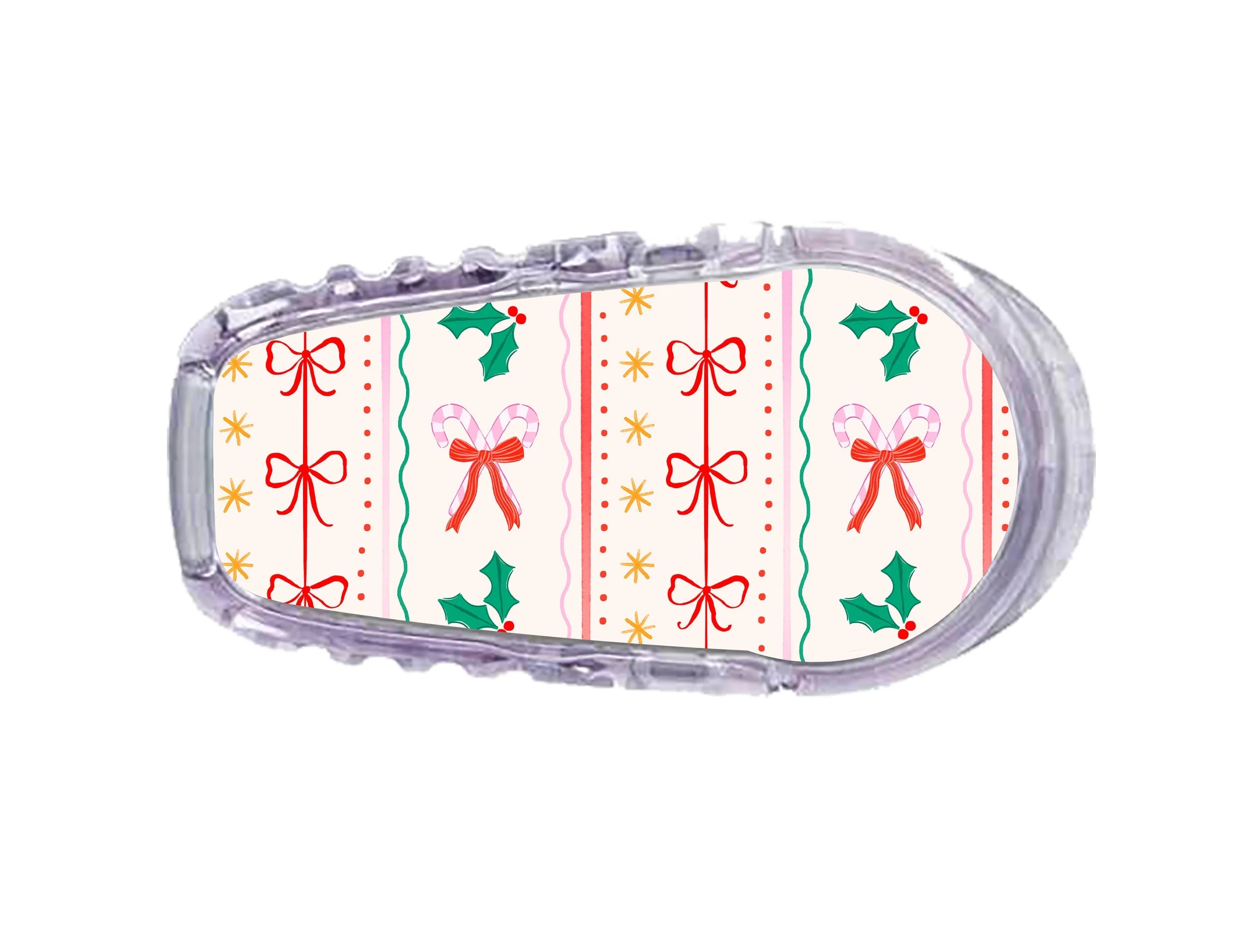 Holly Jolly Ribbon Dexcom G6 Transmitter Sticker - Pump Peelz