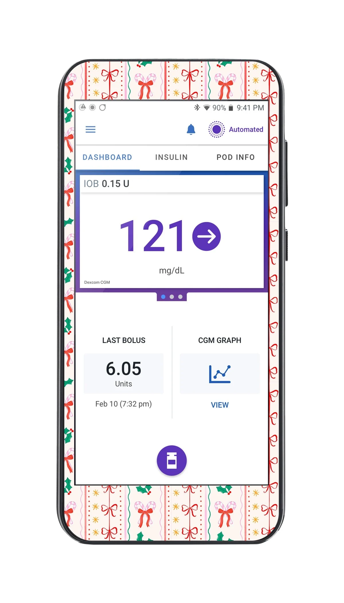 Holly Jolly Ribbon Sticker for Omnipod 5 Controller – Pump Peelz