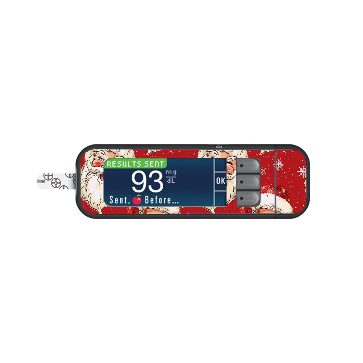 Jolly Old Saint Nick Bayer Contour Next Glucometer Sticker - Pump Peelz