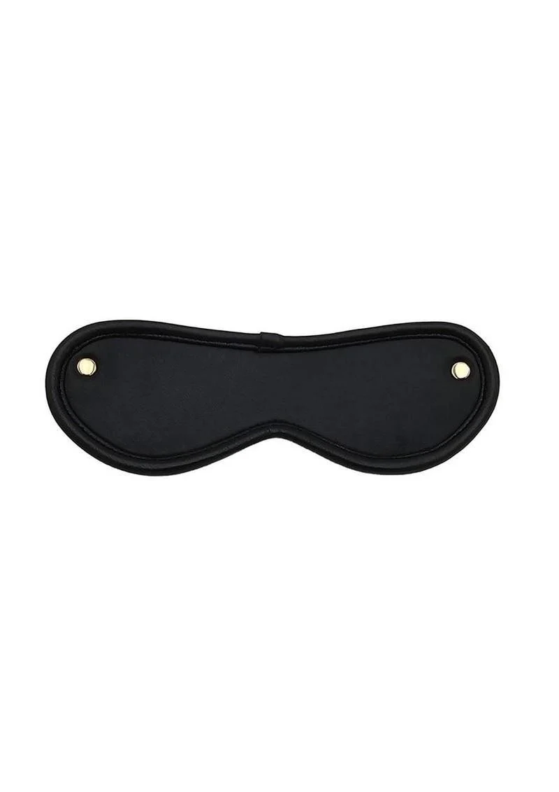 Leather Blindfold with Gold Accessories