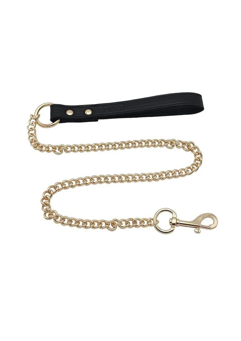 Leather Lead with Gold Accessories